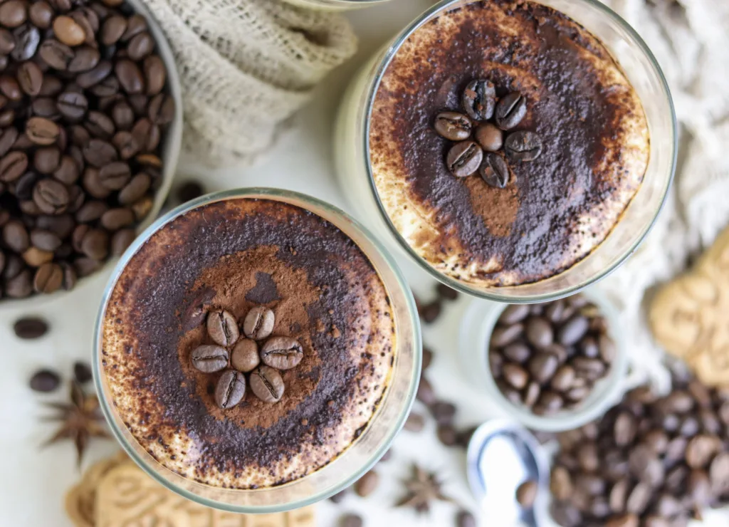 tasty speculoos tiramisu cups served on the table with teaspoons